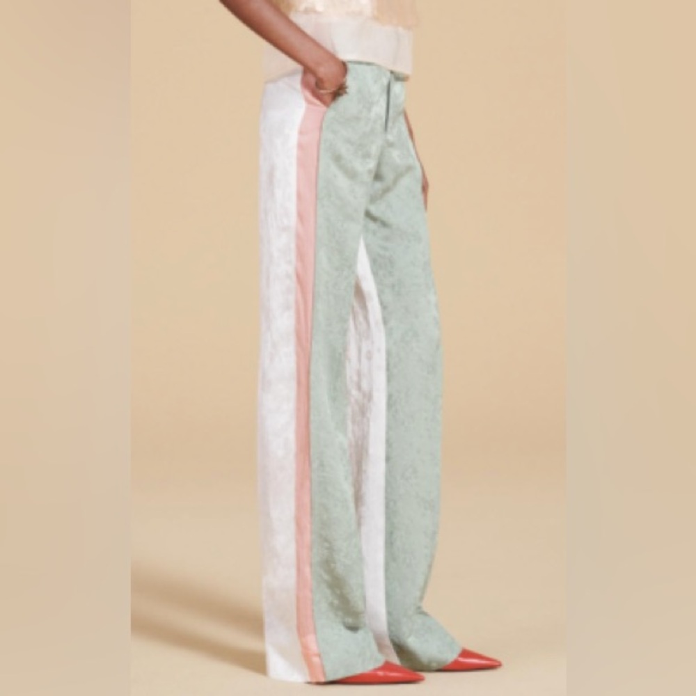 New Zara $139 Jacquard Luxury Straight Leg Pants Limited Edition Small 2536/820